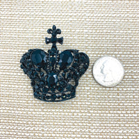 Royal Crown w/ Cross Top Pin Brooch - 10 Colors Available (06626)(2x2in)