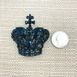 Royal Crown w/ Cross Top Pin Brooch - 10 Colors Available (06626)(2x2in)