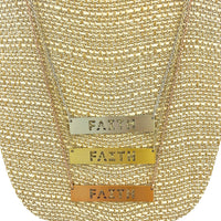 Faith Cutout Bar Necklace (1.6x0.25in)(16+3in)