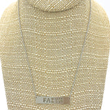 Faith Cutout Bar Necklace (1.6x0.25in)(16+3in)