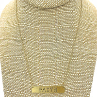 Faith Cutout Bar Necklace (1.6x0.25in)(16+3in)