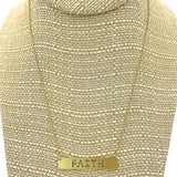 Faith Cutout Bar Necklace (1.6x0.25in)(16+3in)