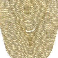 CROSS NECKLACE w PEARLS, Dual Layered - Style 1