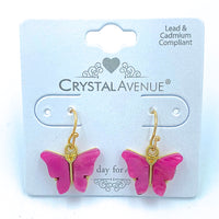 Acrylic Butterfly Dangle Earrings - Available in 5 Colors