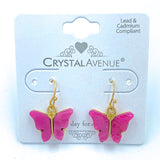 Acrylic Butterfly Dangle Earrings - Available in 5 Colors
