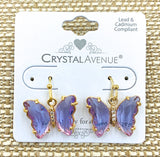 Glass Butterfly Dangle Earrings - Available in 5 Colors