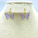 Glass Butterfly Dangle Earrings - Available in 5 Colors