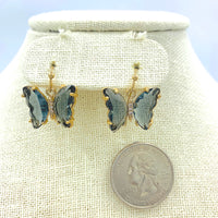 Glass Butterfly Dangle Earrings - Available in 5 Colors