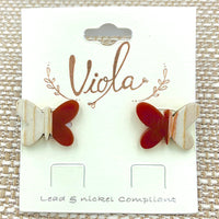 Butterfly Stud Earrings, Style 3 - Available in Silver or Gold
