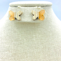 Butterfly Stud Earrings, Style 3 - Available in Silver or Gold