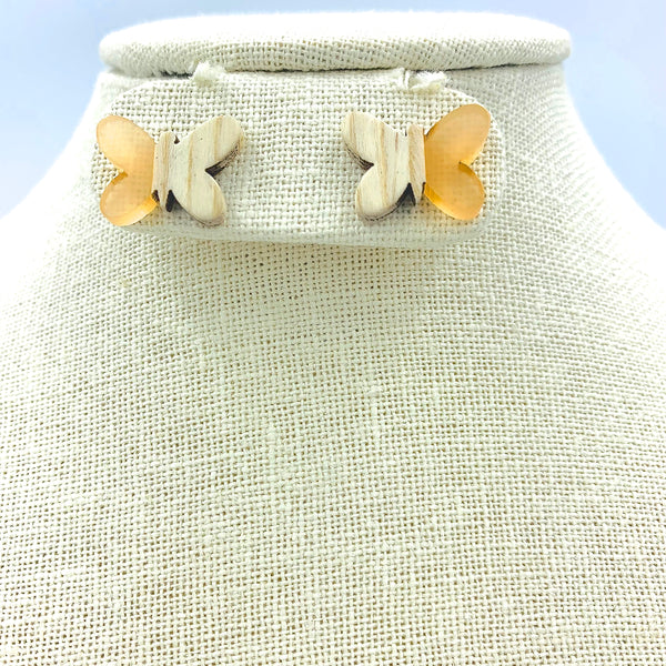 Butterfly Stud Earrings, Style 3 - Available in Silver or Gold
