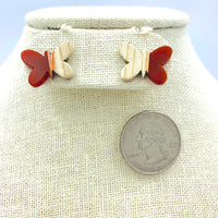 Butterfly Stud Earrings, Style 3 - Available in Silver or Gold