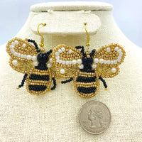 Bumblebee Seed Bead Earrings - Style 2
