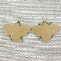 Bumble Bee Seed Bead Earrings (2.6x2.5in)