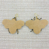 Bumble Bee Seed Bead Earrings (2.6x2.5in)