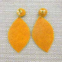 Football Paw Print Seed Bead Earrings - Yellow & Purple