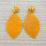 Football Paw Print Seed Bead Earrings - Yellow & Purple
