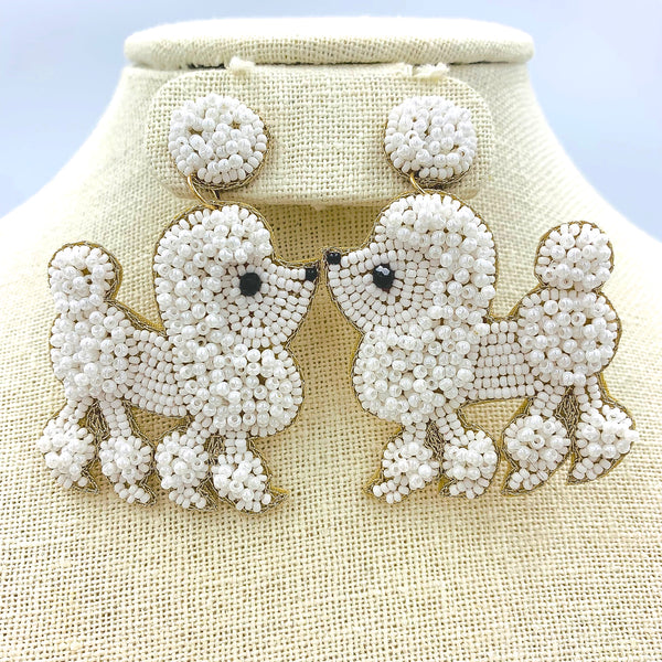 Poodle Seed Bead Earrings