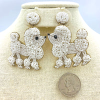 Poodle Seed Bead Earrings