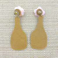 Champagne Bottle Seed Bead Earrings