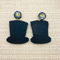 New Year's Top Hat Seed Bead Earrings