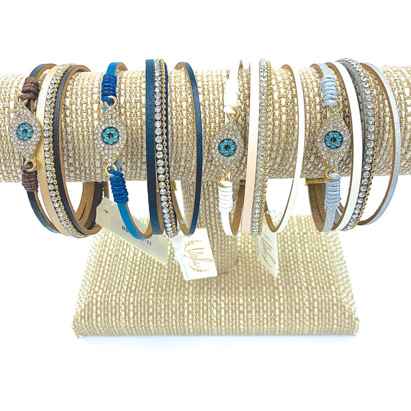Evil Eye Magnetic Clasp Bracelet, Style 1 - Available in 4 Colors