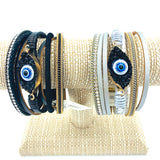 Evil Eye Magnetic Clasp Bracelet, Style 2 - Available in 2 Colors