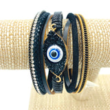Evil Eye Magnetic Clasp Bracelet, Style 2 - Available in 2 Colors