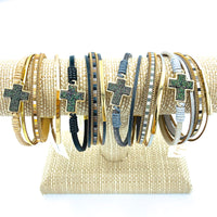 Cross Magnetic Clasp Bracelet, Style 1 - Available in 4 Colors