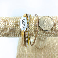 "FAITH" Magnetic Clasp Bracelet, Available in 4 Colors