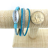 Blessed Oval Stripe Magnetic Clasp Bracelet (11-5792)