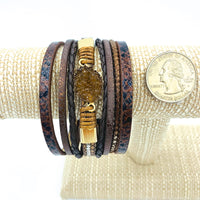 Druzy Stone Magnetic Clasp Wrap Bracelet