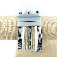 Cow Print Magnetic Clasp Bracelet