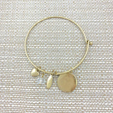 Circle Cross Charm Bangle Bracelet