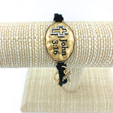 "JOHN 3:16" Cross Charm Toggle Bracelet