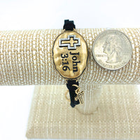 "JOHN 3:16" Cross Charm Toggle Bracelet