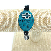 "JOHN 3:16" Cross Charm Toggle Bracelet
