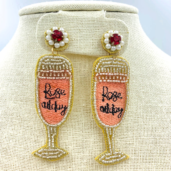 Rosé All Day Seed Bead Earrings