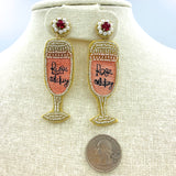 Rosé All Day Seed Bead Earrings