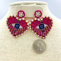 Evil Eye Seed Bead Earrings Style 3