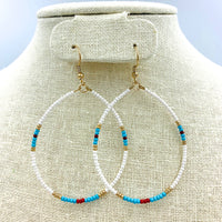 Seed Bead Dangle Hoops - Style 1 - Available in 2 Colors