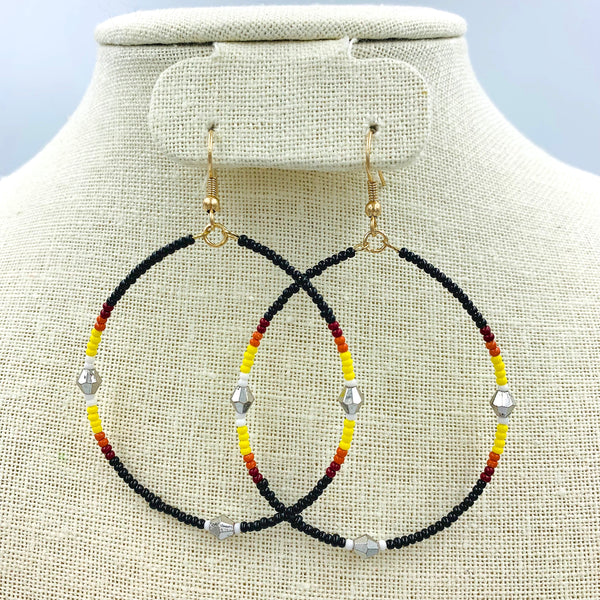 Seed Bead Dangle Hoops - Style 1 - Available in 2 Colors