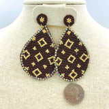 Bohemian Style Teardrop Seed Bead Earrings - Style 2 - Available in 2 Colors