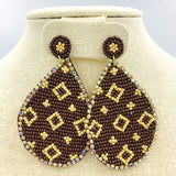 Bohemian Style Teardrop Seed Bead Earrings - Style 2 - Available in 2 Colors